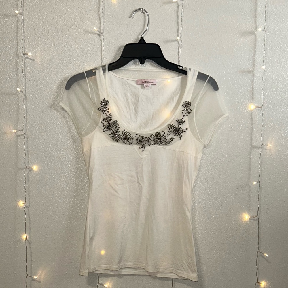 Vintage Beaded Lace Top